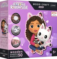 Puzzle Wood Craft Junior Gábinin kouzeln - Puzzle Puzzle Wood Craft Junior Gábinin kouzelný domek: Gábi a její kotě 50 dílků