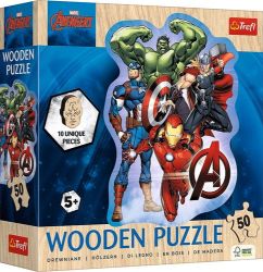Dřevěné obrysové puzzle Avengers a jejich dobrodružství 50 dílků - Puzzle Dřevěné obrysové puzzle Avengers a jejich dobrodružství