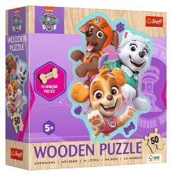 Dřevěné obrysové puzzle Tlapková patrola: Veselá štěňata 50 dílků Dřevěné obrysové puzzle Tlapková patrola: Veselá štěňata 50 dílků