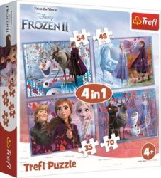 Trefl Puzzle Frozen 2 - Cesta do neznáma 4v1 (35,48,54,70 dílků) - Dětské puzzle Trefl Puzzle Frozen 2 - Cesta do neznáma 4v1 (35,48,54,70 dílků)