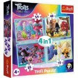 Trefl Puzzle Trollové 2 - Světové turné 4v1 (35,48,54,70 dílků) Trefl Puzzle Trollové 2 - Světové turné 4v1 (35,48,54,70 dílků)