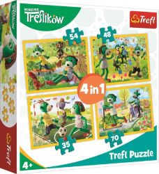 Trefl Puzzle Treflíci - Společné chvíle 4v1 (35,48,54,70 dílků) - Dětské puzzle Trefl Puzzle Treflíci - Společné chvíle 4v1 (35,48,54,70 dílků)