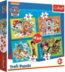 Trefl Puzzle Tlapková patrola - Šťastný tým 4v1 (12,15,20,24 dílků) - Puzzle pro nejmenší Trefl Puzzle Tlapková patrola - Šťastný tým 4v1 (12,15,20,24 dílků)