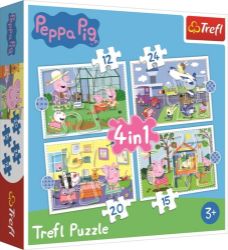 Trefl Puzzle Peppa Pig - Vzpomínky na prázdniny 4v1 (12,15,20,24 dílků) - Puzzle pro nejmenší Trefl Puzzle Peppa Pig - Vzpomínky na prázdniny 4v1 (12,15,20,24 dílků)