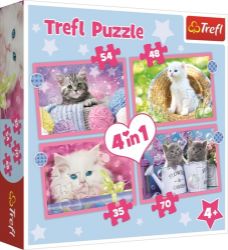 Trefl Puzzle Veselé kočičky 4v1 (35,48,54,70 dílků) Trefl Puzzle Veselé kočičky 4v1 (35,48,54,70 dílků)