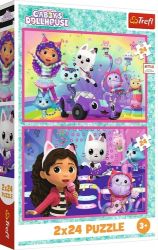 Puzzle Gábinin kouzelný domek: Zábava s Gabby 2x24 dílků Puzzle Gábinin kouzelný domek: Zábava s Gabby 2x24 dílků