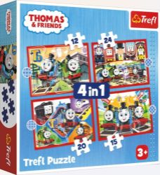 Trefl Puzzle Mašinka Tomáš 4v1 (12,15,20,24 dílků) Trefl Puzzle Mašinka Tomáš 4v1 (12,15,20,24 dílků)