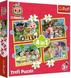 Puzzle Cocomelon: Seznamte se/4v1 (12,15 - Puzzle Puzzle Cocomelon: Seznamte se 4v1 (12,15,20,24 dílků)