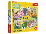 Puzzle SpongeBobův život 4v1 (35,48,54,70 dílků) - Dětské puzzle Puzzle SpongeBobův život 4v1
