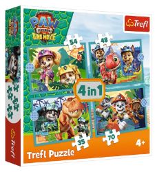 Puzzle Tlapková patrola: Dinosauří film 4v1 (35,48,54,70 dílků)