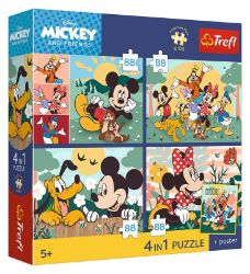Puzzle Mickey a přátelé: Všichni spolu 4x88 dílků - Dětské puzzle Puzzle Mickey a přátelé: Všichni spolu 4x88 dílků