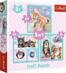 Trefl Puzzle Sladká koťátka/3v1 (20,36,50 dílků) - Dětské puzzle Trefl Puzzle Sladká koťátka/3v1 (20,36,50 dílků)