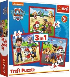 Trefl Puzzle Tlapková patrola: Veselí pejsci/3v1 (20,36,50 dílků) - Dětské puzzle Trefl Puzzle Tlapková patrola: Veselí pejsci/3v1 (20,36,50 dílků)