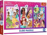 Puzzle Přátelství princezen 3x80 dílků Puzzle Přátelství princezen 3x80 dílků