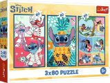 Puzzle Lilo & Stitch: Svět Stitche 3x80 dílků - Puzzle Puzzle Lilo & Stitch Svět Stitche 3x80 dílků