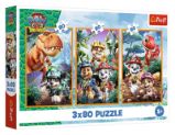 Puzzle Tlapková patrola: Dinosauří film 3x80 dílků - Dětské puzzle Puzzle Tlapková patrola: Dinosauří film 3x80 dílků