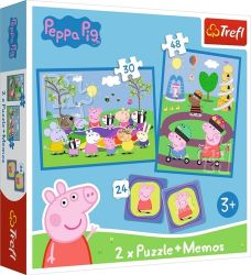 Trefl Puzzle Šťastné chvíle s prasátkem Pepinou / 30+48 dílků+pexeso - Dětské puzzle Trefl Puzzle Šťastné chvíle s prasátkem Pepinou / 30+48 dílků+pexeso