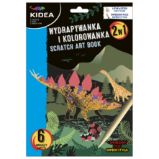 Kidea škrábací obrázek + omalovánky 2v1 Dino Kidea škrábací obrázek + omalovánky 2v1 Dino
