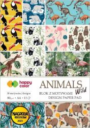 Blok A4 80g/m2 16 archů 32 motivů ANIMALS WILD Blok A4 80g/m2 16 archů 32 motivů ANIMALS WILD