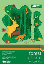 Blok DECO Forest A4 170g, 20 archů, 5 barev