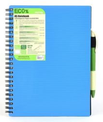 Kroužkový sešit Eco Pen A4, 80l, modrý Kroužkový sešit Eco Pen A4, 80l, modrý
