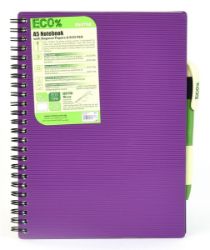 Kroužkový sešit Eco Pen A4, 80l, fialový