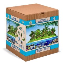 Wooden City Puzzle 2v1 Exotický ostrov pokladů 200 dílků - Puzzle Wooden City Puzzle 2v1 Exotický ostrov pokladů 200 dílků