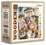 Dřevěné puzzle Koťata v Londýně 200 dílků - Puzzle Dřevěné puzzle Koťata v Londýně 200 dílků