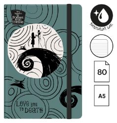 Zápisník s gumičkou Tim Burton 3, A5, 80 g, 80 listů, linkovaný, šedo-modrý - Bloky a zápisníky do školy Zápisník s gumičkou Tim Burton 3, A5, 80 g, 80 listů, linkovaný, šedo-modrý