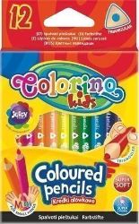 Colorino Pastelky trojhranné krátké 12 barev - Pastelky Colorino Pastelky trojhranné krátké 12 barev