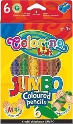 Colorino Pastelky kulaté Jumbo s ořezávátkem 6 barev - Pastelky Colorino Pastelky kulaté Jumbo s ořezávátkem 6 barev