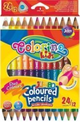 Pastelky trojhranné JUMBO oboustranné 24 barev Pastelky trojhranné JUMBO oboustranné 24 barev