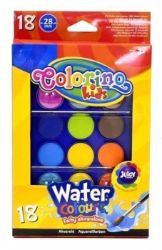 Colorino Vodové barvy velké pozdro 18 barev se 2 štětci - Barvy a tuše Colorino Vodové barvy velké pozdro 18 barev se 2 štětci