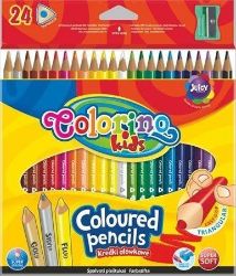 Colorino Pastelky trojhranné s ořezávátkem 24 barev