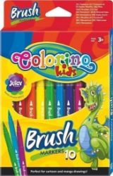 Brush fixy - dlouhý štětcový hrot 10 barev Brush fixy - dlouhý štětcový hrot 10 barev