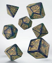 Sada kostek - Call of Cthulhu 7th Edition - Modrozelená a zlatá barva Sada kostek - Call of Cthulhu 7th Edition - Modrozelená a zlatá barva