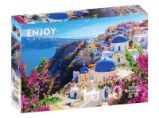 Puzzle Santorini s květinami, Řecko 1000 dílků Puzzle Santorini s květinami, Řecko 1000 dílků