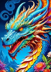 Puzzle Modrý drak 1000 dílků Puzzle Modrý drak 1000 dílků