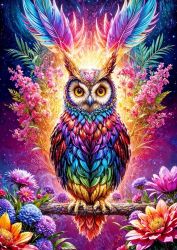 Puzzle Neonová sova 1000 dílků Puzzle Neonová sova 1000 dílků