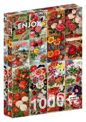 Puzzle Vintage katalog květinových semen 1000 dílků Puzzle Vintage katalog květinových semen 1000 dílků