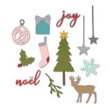 SIZZIX Thinlits vyřezávací kovové šablony - vánoční set 16 ks - Výtvarné potřeby SIZZIX Thinlits vyřezávací kovové šablony - vánoční set 16 ks