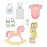 SIZZIX Thinlits vyřezávací kovové šablony - miminko 12 ks - Výtvarné potřeby SIZZIX Thinlits vyřezávací kovové šablony - miminko 12 ks