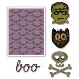 SIZZIX Thinlits vyřezávací kovové šablony - Haloween 4 ks + embosovaci kapsa - Výtvarné potřeby SIZZIX Thinlits vyřezávací kovové šablony - Haloween 4 ks + embosovaci kapsa
