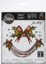 SIZZIX Thinlits vyřezávací kovové šablony - vánoční girlanda 10 ks