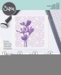 SIZZIX Plastová šablona - vrstvená geometrie a květina 4 ks