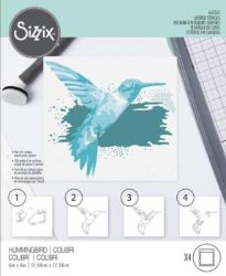 SIZZIX Plastová šablona - vrstvený kolibřík 4 ks SIZZIX Plastová šablona - vrstvený kolibřík 4 ks