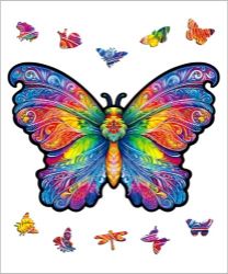 Dřevěné puzzle - Duhový Motýl Dřevěné puzzle - Duhový Motýl