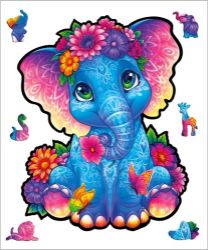 Dřevěné puzzle - Kouzelný sloník Dřevěné puzzle - Kouzelný sloník