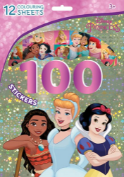 Princezny - 100 samolepek s omalovánkovými listy - Omalovánky princezny 100 samolepek s omalovánkovými listy - Disney Princezny