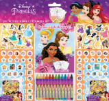 Disney Princezny - Samolepkový set 500 - Omalovánky princezny Samolepkový set s omalovánkami a voskovkami - Disney Princezny